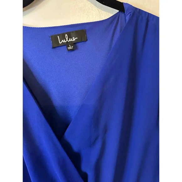 Lulu's Wondrous Water Lilies Maxi Dress Royal Blue Size L - Picture 5 of 9